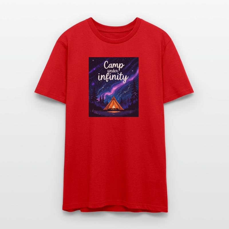 Camp Under Infinity T-Shirt – Cosmic Camping Scene