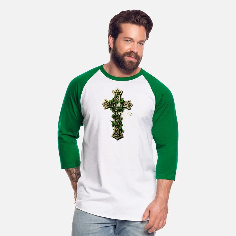 Celtic Cross Faith & Fortune Shamrock Design