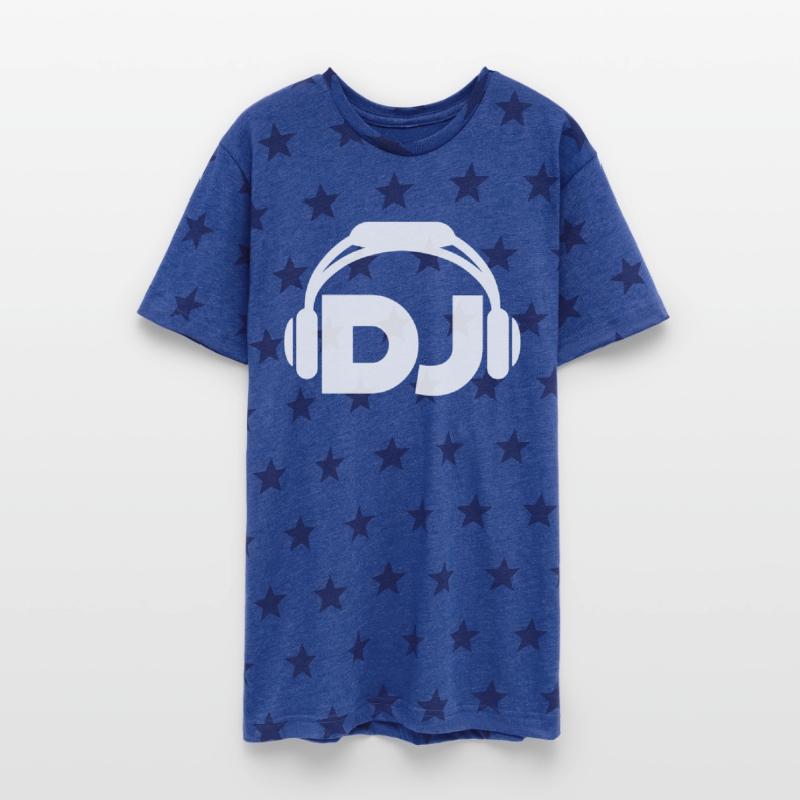 Cool DJ headphones music party text lettering logo
