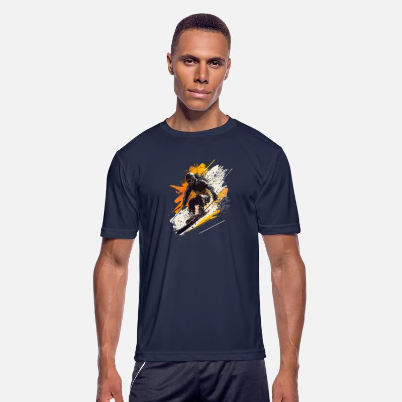 cool skier riding through the powder