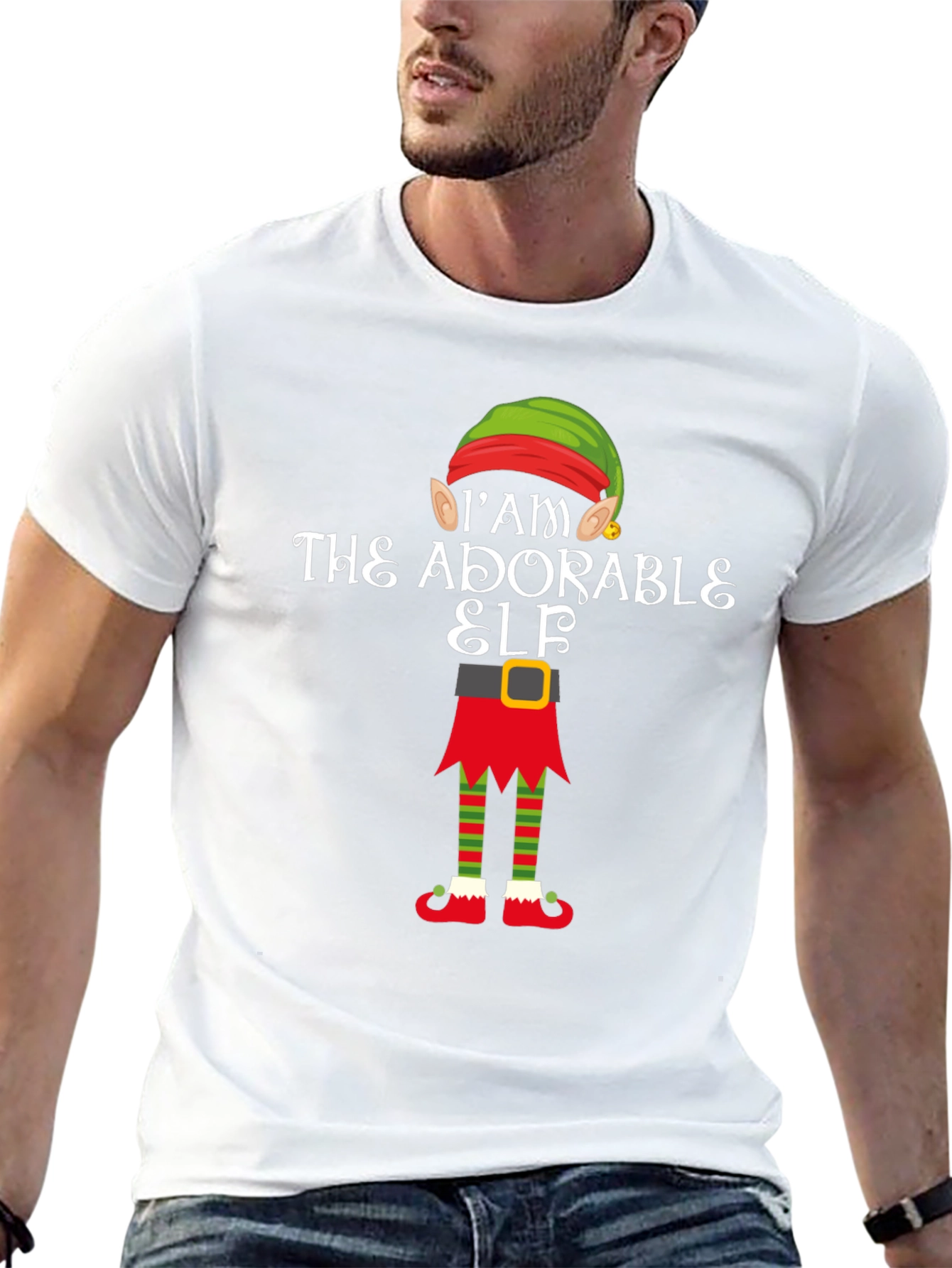 Adorable Elf Graphic Tee - Christmas Holiday Shirt