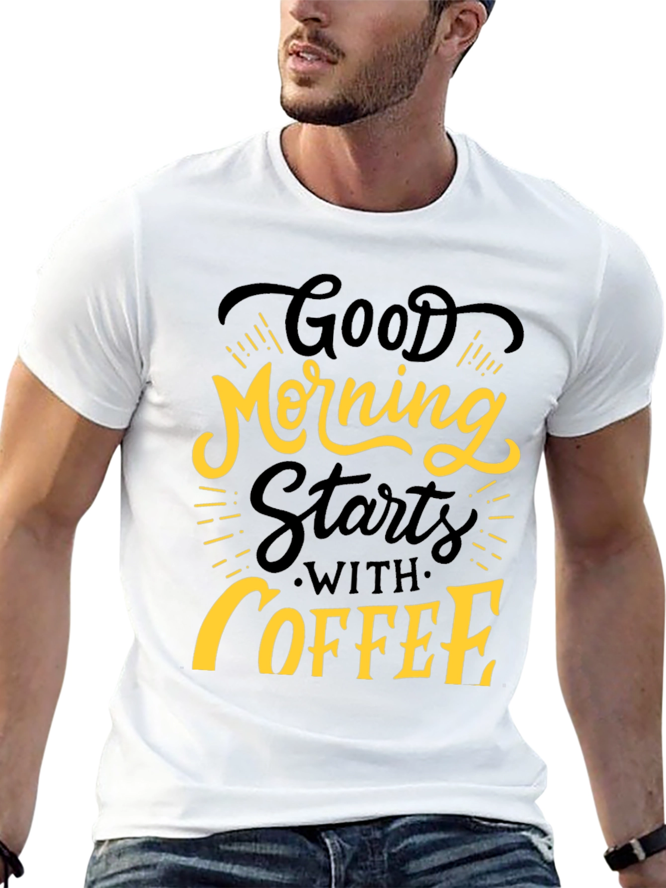 Good Morning Coffee Black Graphic Tee