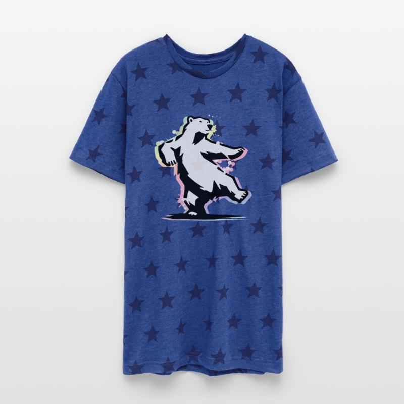 Dancing polar bear in stencil style