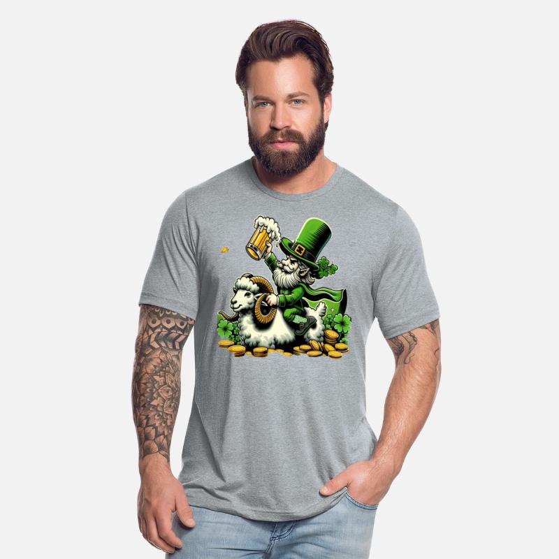 Funny ram riding leprechaun St. Patrick's Day