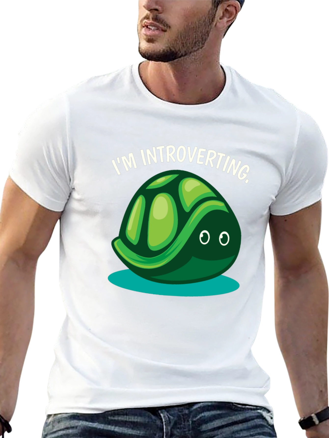 Introverting Turtle Graphic Tee - Black