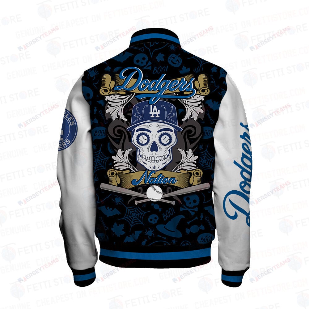 Los Angeles Dodgers Halloween Pattern Varsity Jacket - All-Over-Printed Jacket