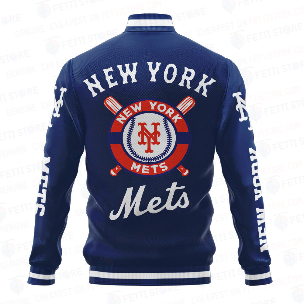 New York Mets Baseball Traditional Pattern AOP Varsity Jacket SH1 - All-Over-Printed Jacket