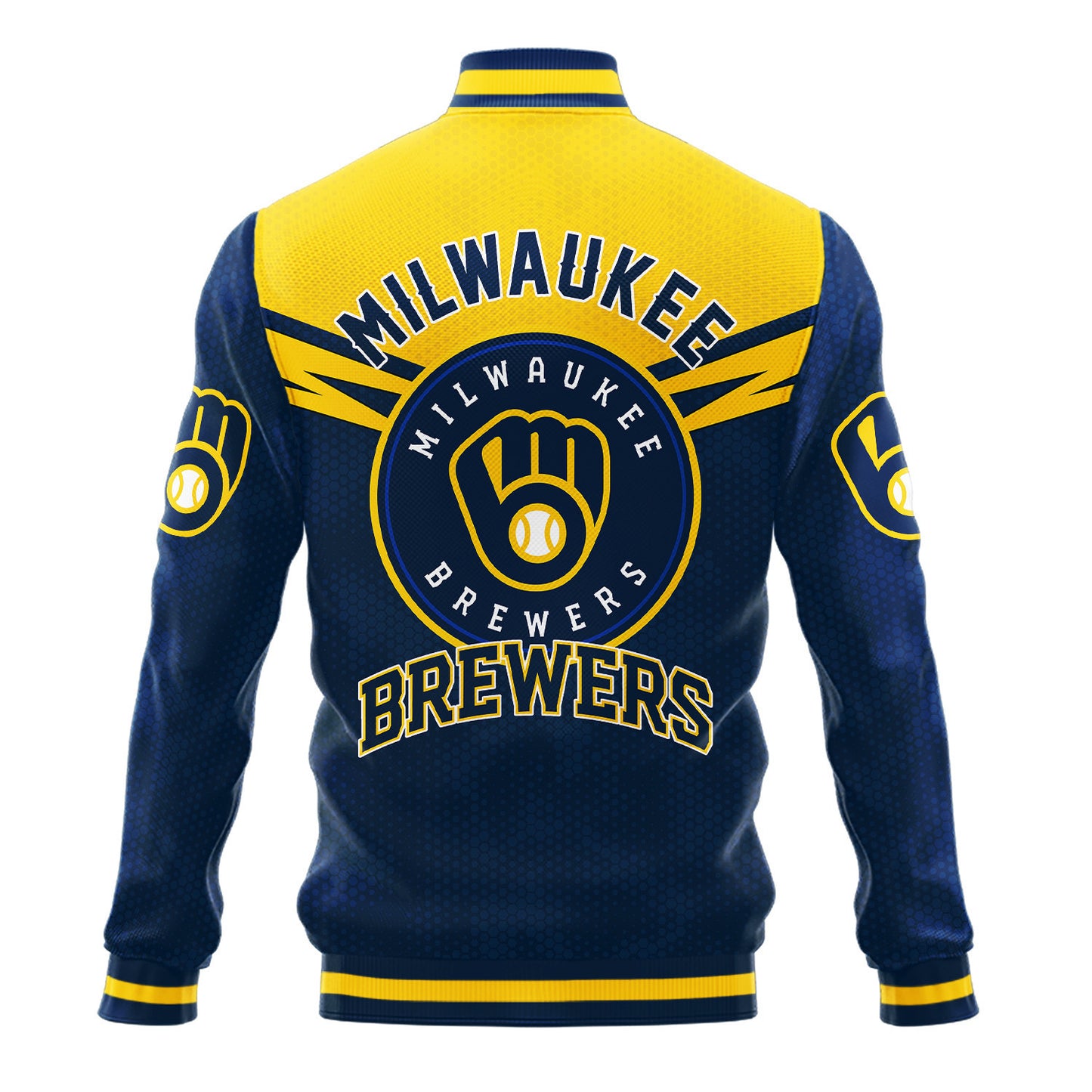 Milwaukee Brewers - Major League Baseball AOP Varsity Jacket V7 - All-Over-Printed Jacket