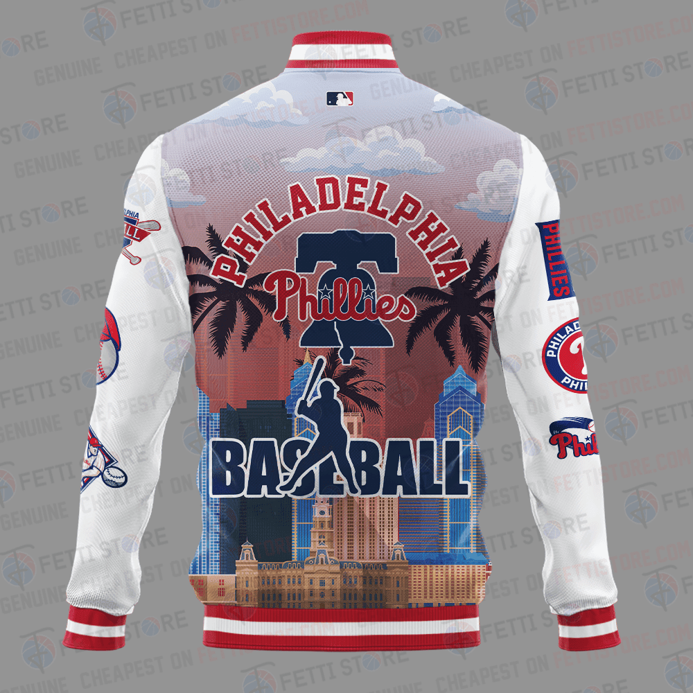 Philadelphia Phillies Major League Baseball AOP Varsity Jacket STM - All-Over-Printed Jacket