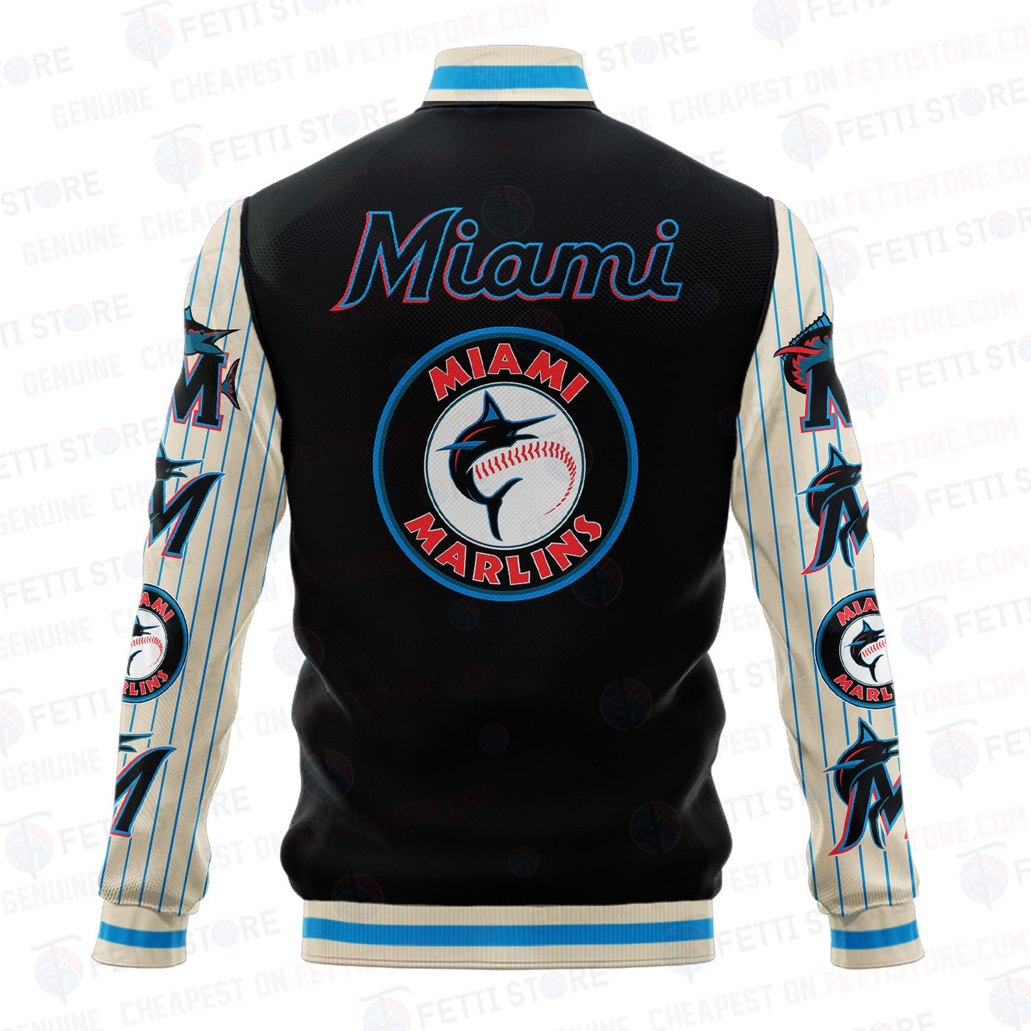 Miami Marlins - Major League Baseball AOP Varsity Jacket V6 - All-Over-Printed Jacket