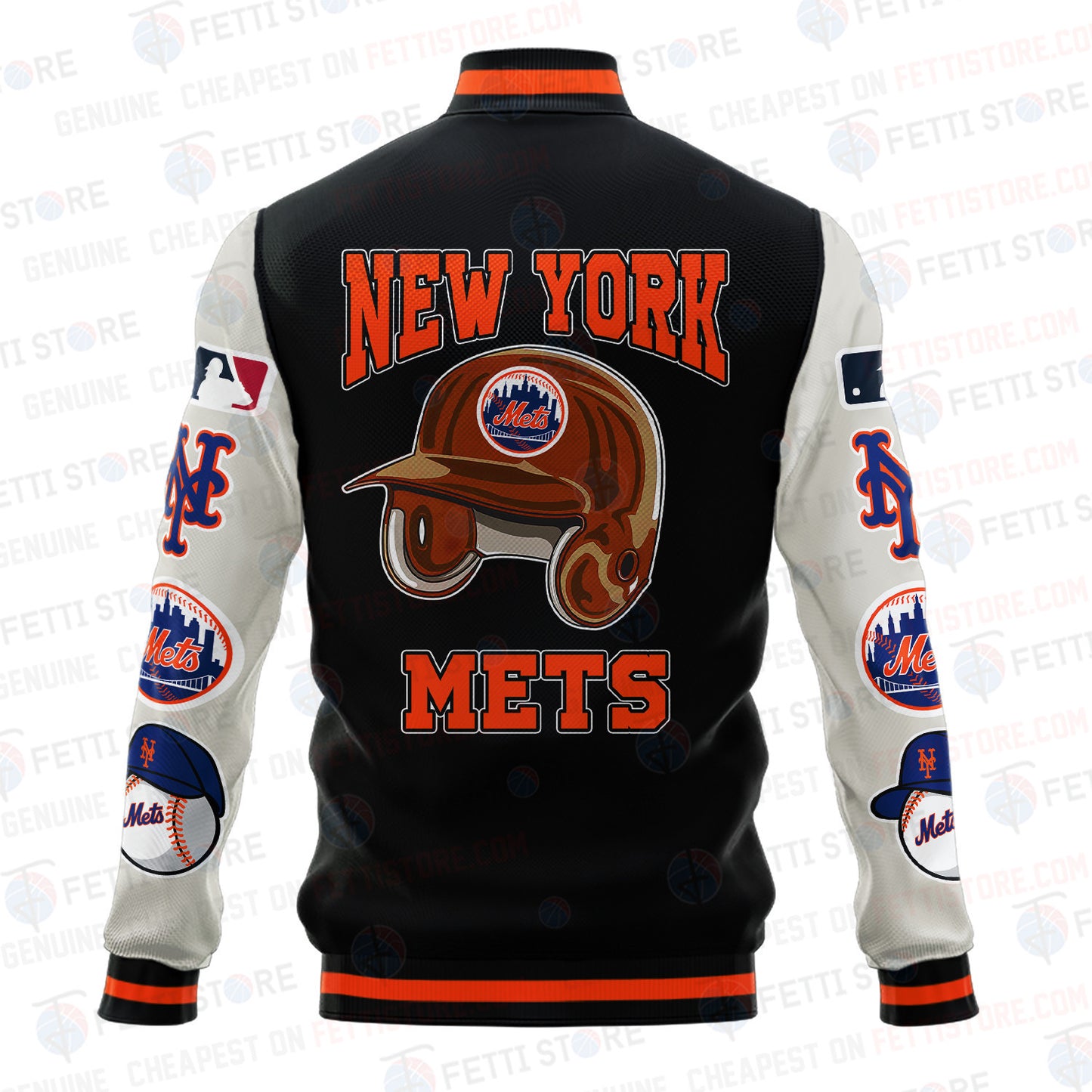 New York Mets - Major League Baseball AOP Varsity Jacket V2 - All-Over-Printed Jacket
