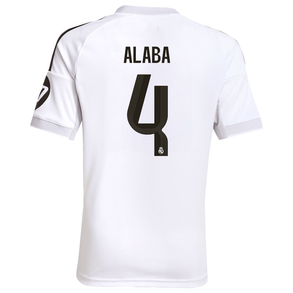 David Alaba 4 Real Madrid 25/26 Home YOUTH Jersey - White