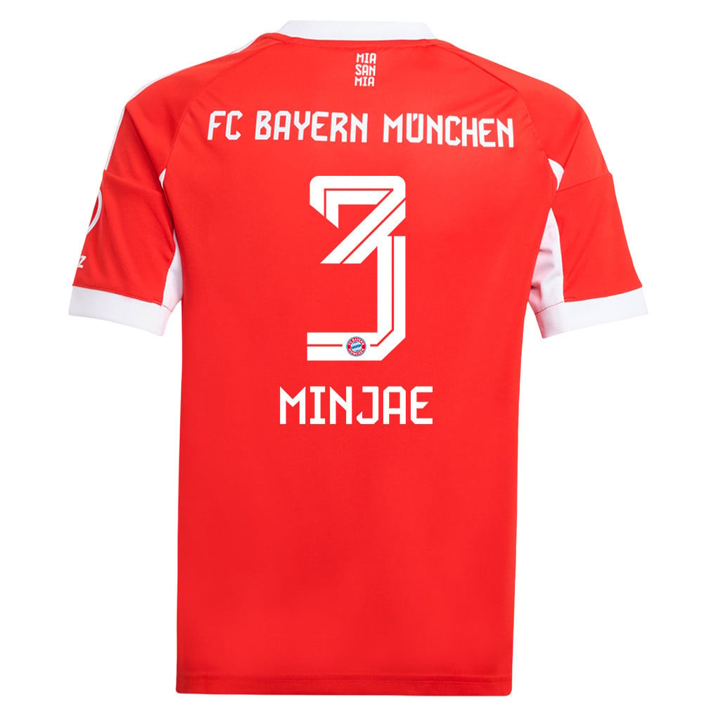 Minjae Kim 3 Bayern Munich 25/26 Home YOUTH Jersey - Red