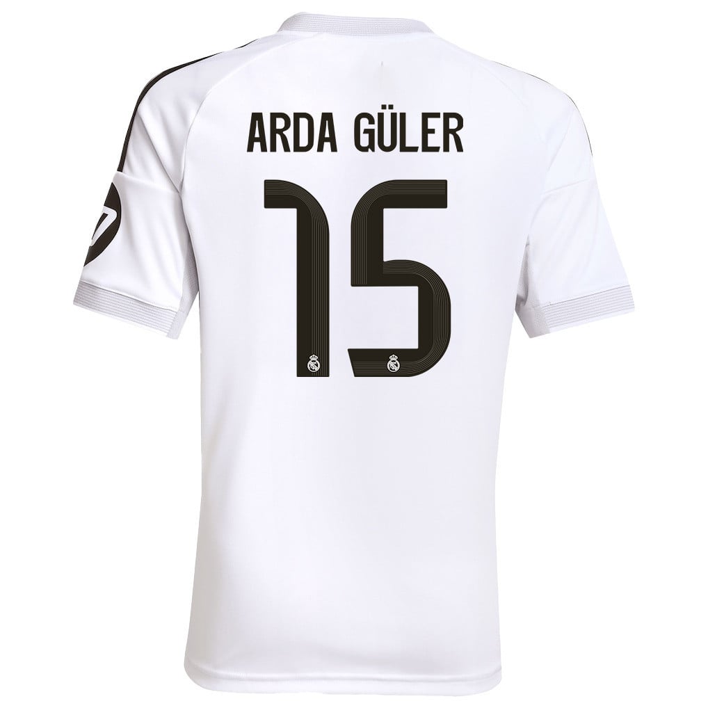 Arda Güler 15 Real Madrid 25/26 Home YOUTH Jersey - White