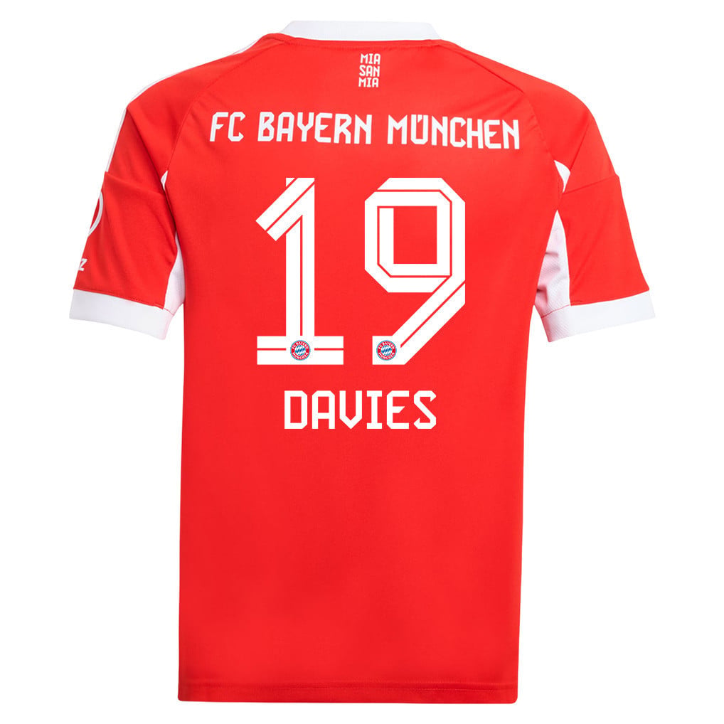 Alphonso Davies 19 Bayern Munich 25/26 Home YOUTH Jersey - Red