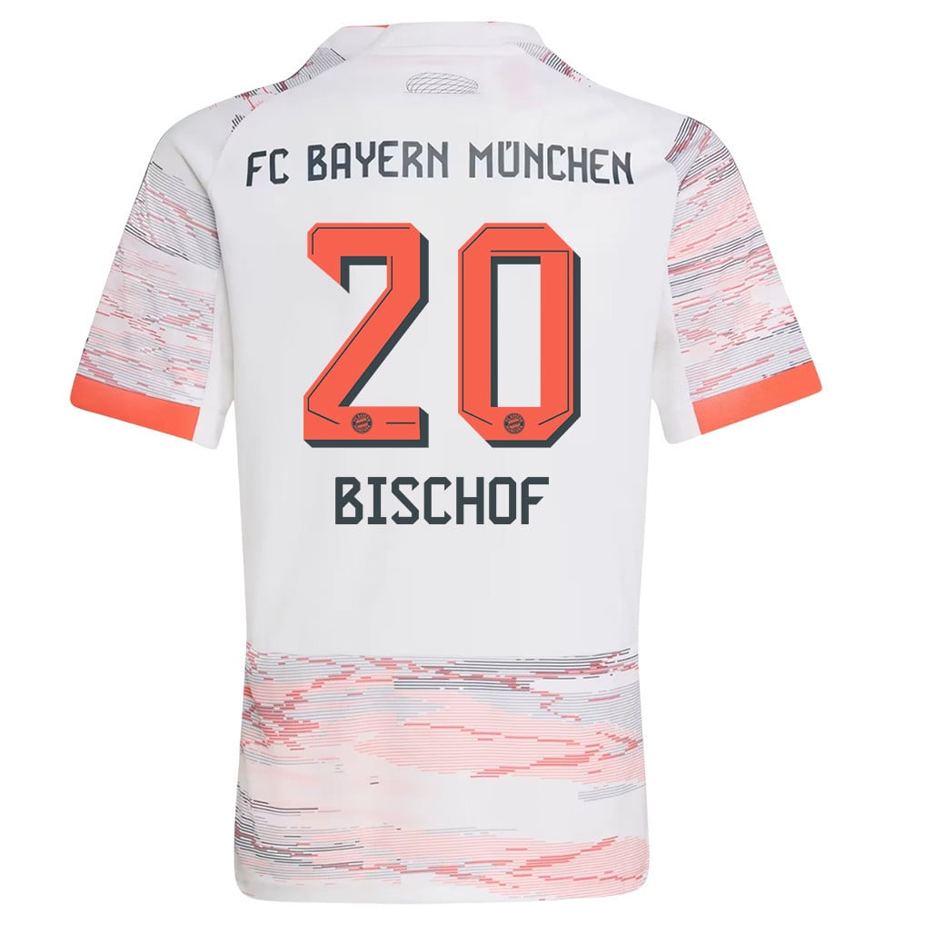 Tom Bischof 20 Bayern Munich 25/26 Away YOUTH Jersey - White