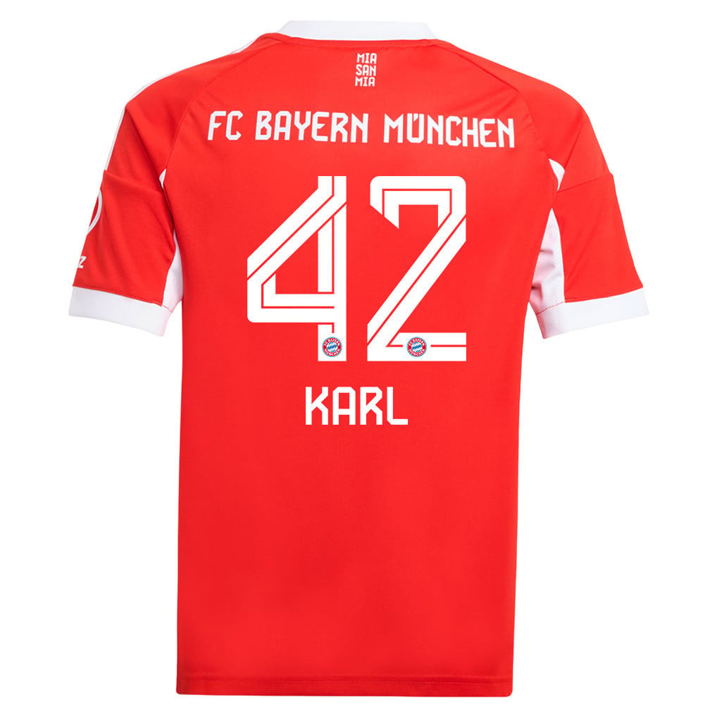 Lennart Karl 42 Bayern Munich 25/26 Home YOUTH Jersey - Red