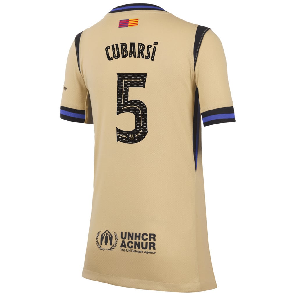 Pau Cubarsí 5 Barcelona 25/26 Away YOUTH Jersey - Yellow