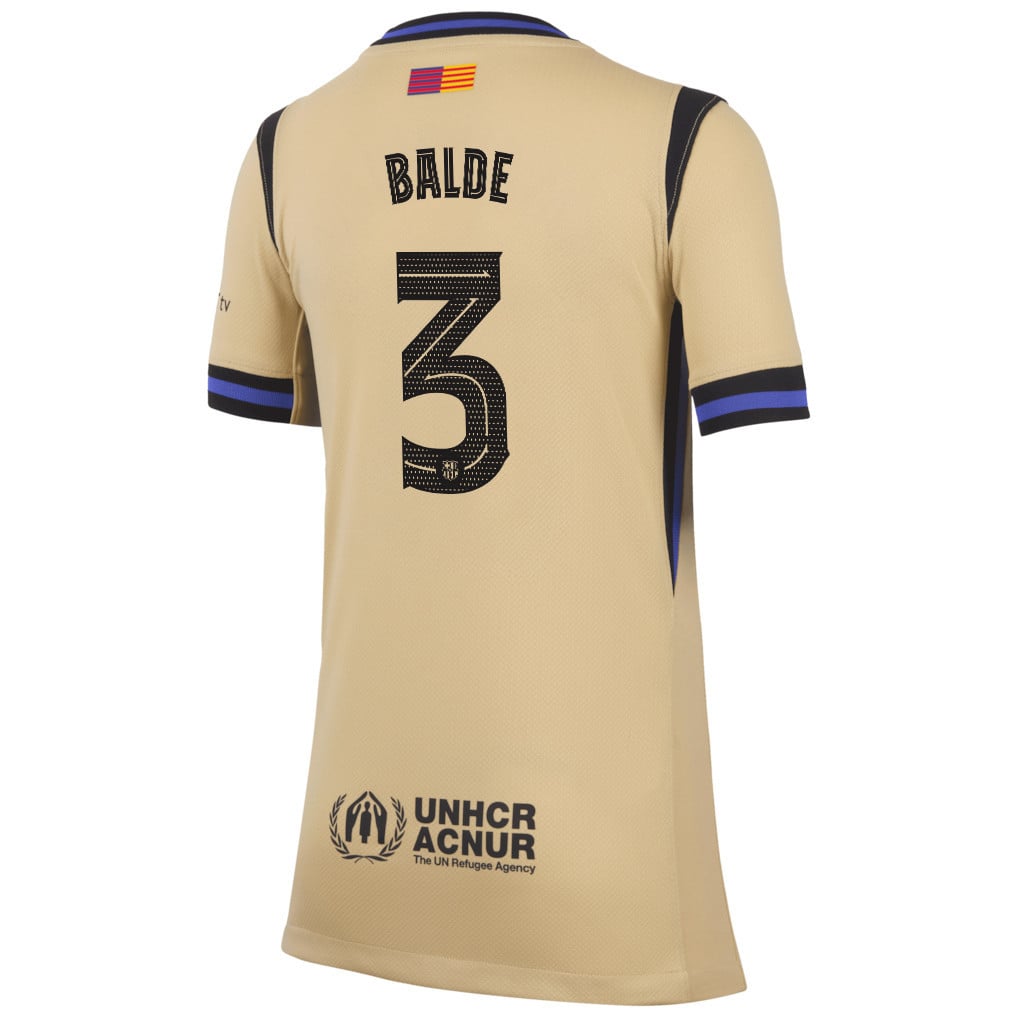 Alejandro Balde 3 Barcelona 25/26 Away YOUTH Jersey - Yellow