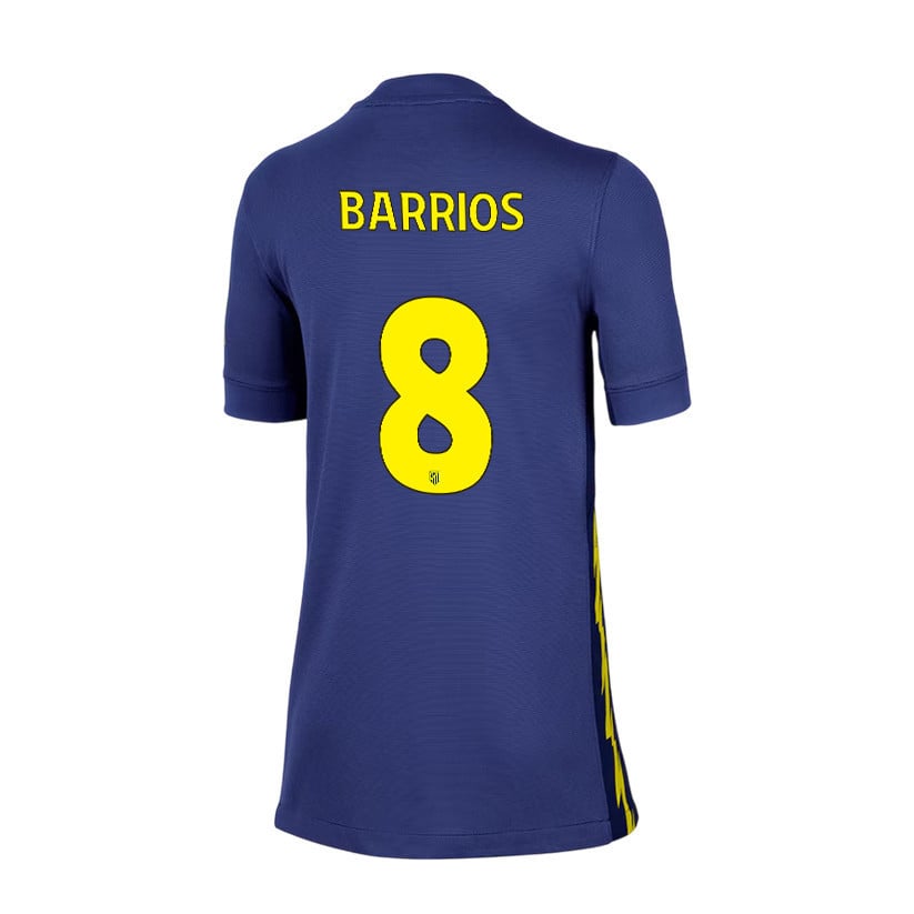 Pablo Barrios 8 Atlético Madrid 25/26 Away YOUTH Jersey - Navy/Yellow