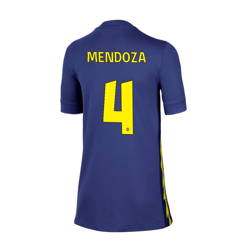 Rodrigo Mendoza 4 Atlético Madrid 25/26 Away YOUTH Jersey - Navy/Yellow