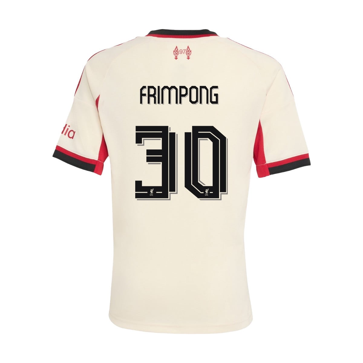 Jeremie Frimpong 30 Liverpool 25/26 Away YOUTH Jersey - Off-white