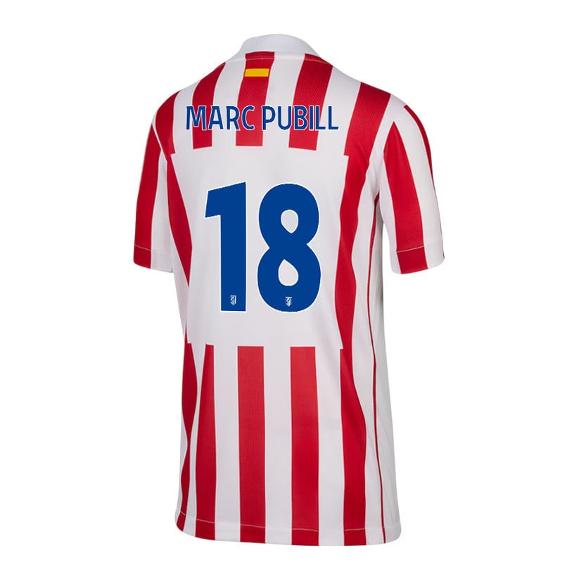 Marc Pubill 18 Atlético Madrid 25/26 Home YOUTH Jersey - Red/White
