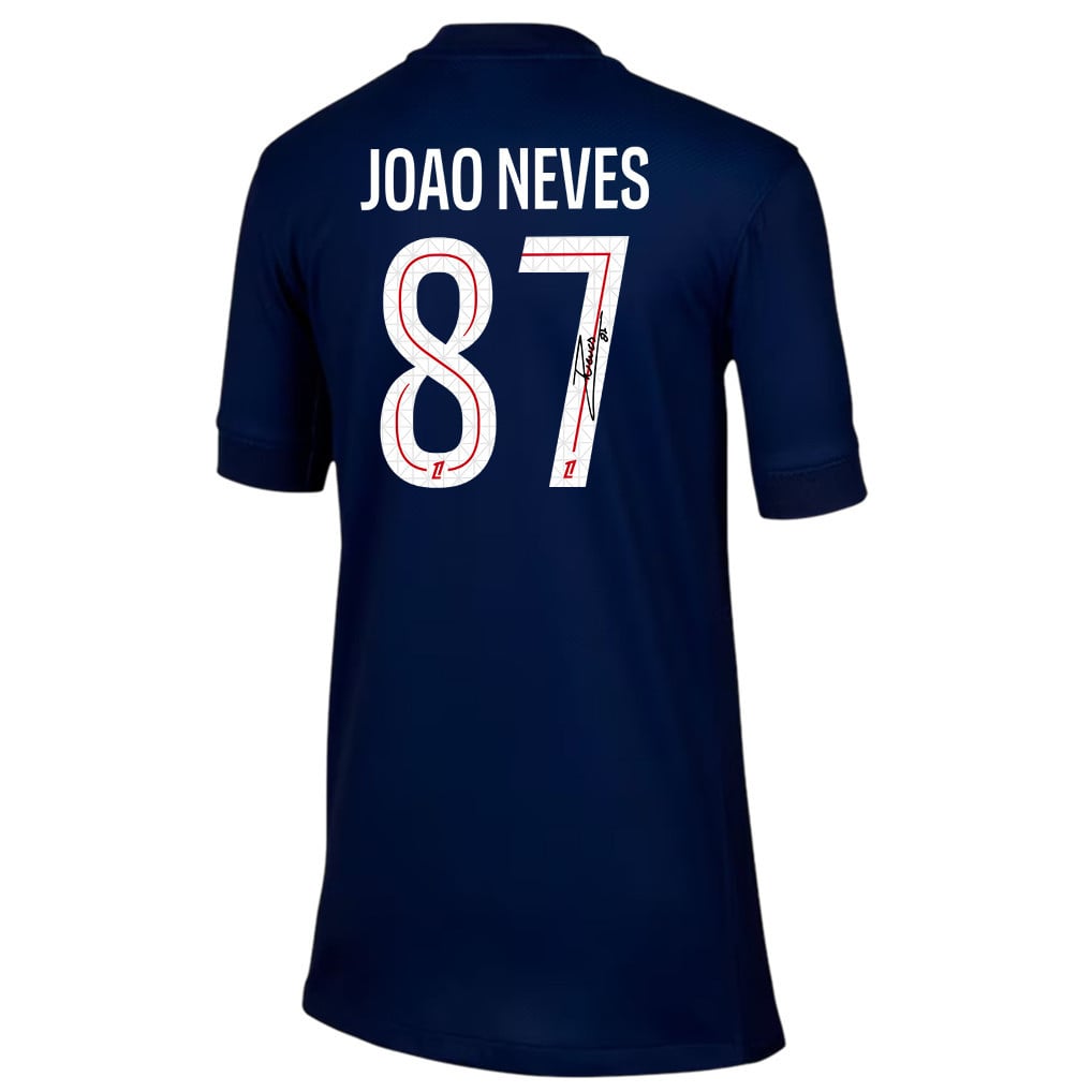 João Neves 87 Signature Paris Saint-Germain 25/26 Home YOUTH Jersey - Navy