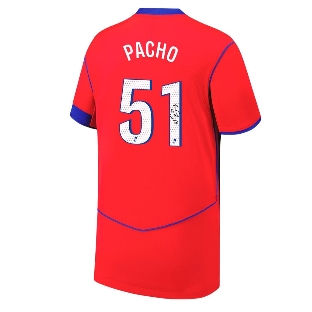 Willian Pacho 51 Signature Paris Saint-Germain 25/26 Third YOUTH Jersey - Red