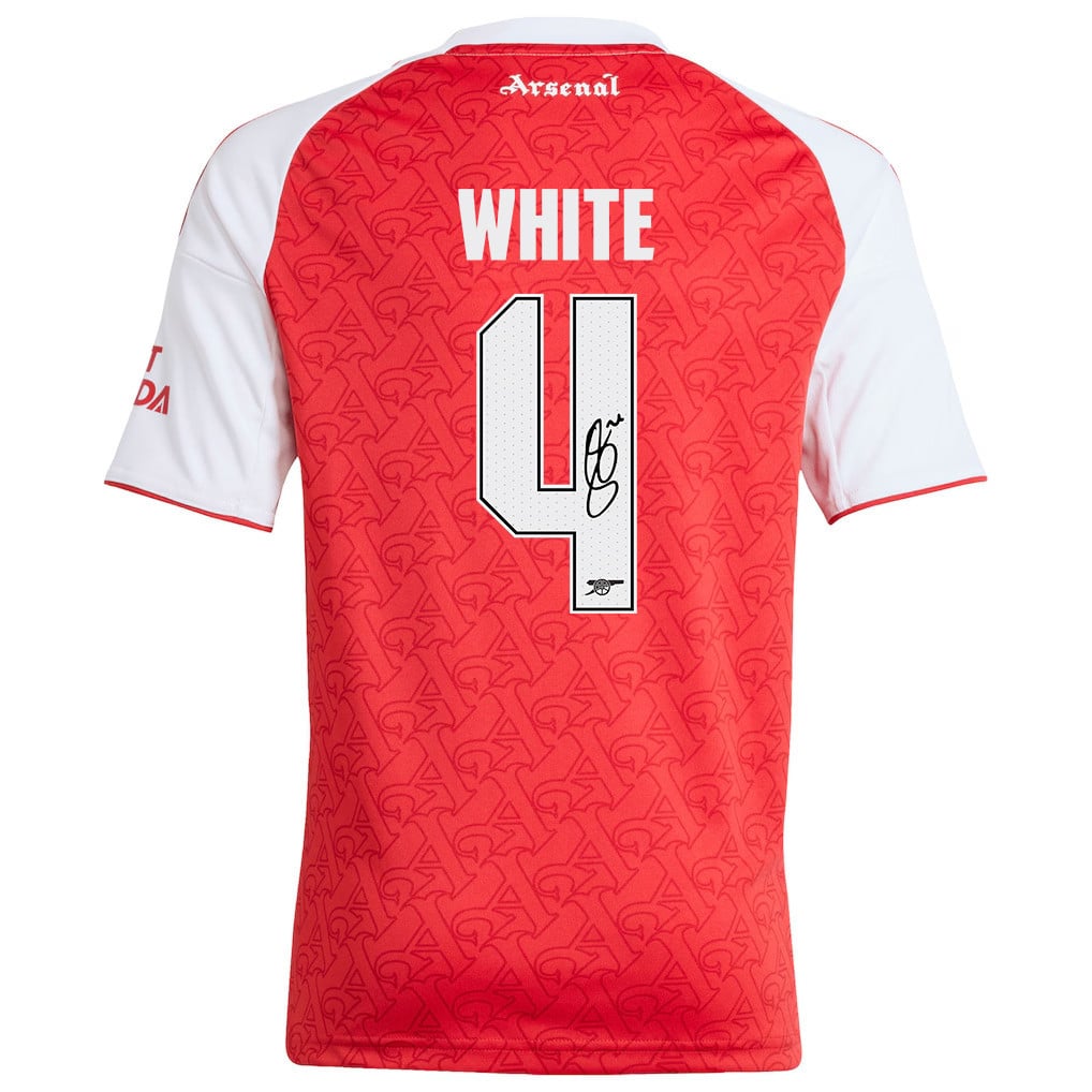 Ben White 4 Signature Arsenal 25/26 Home YOUTH Jersey - White/Red