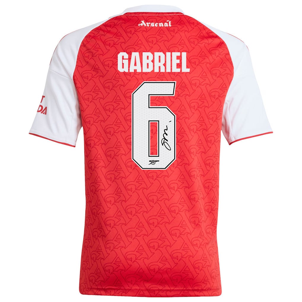 Gabriel Magalhães 6 Signature Arsenal 25/26 Home YOUTH Jersey - White/Red