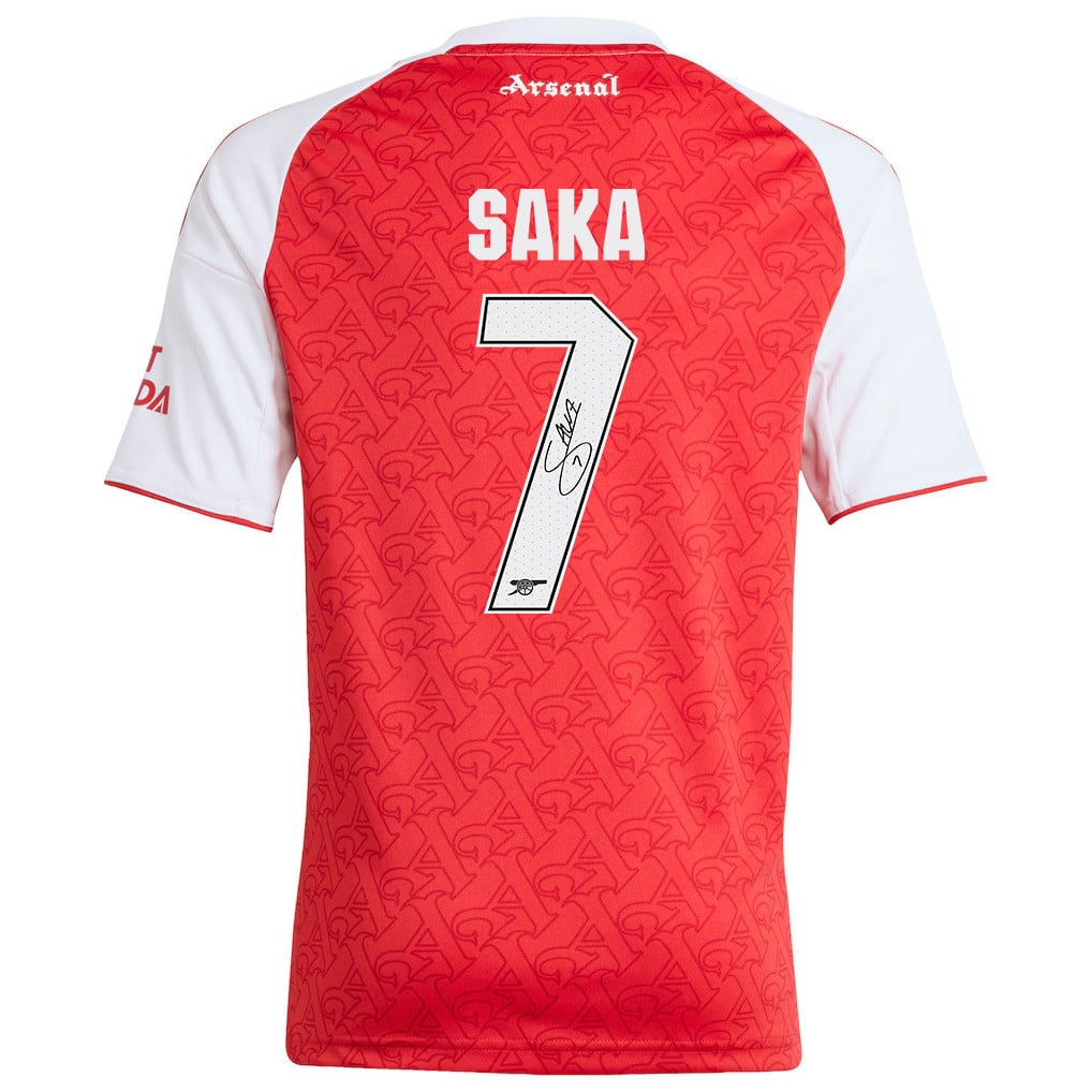 Bukayo Saka 7 Signature Arsenal 25/26 Home YOUTH Jersey - White/Red