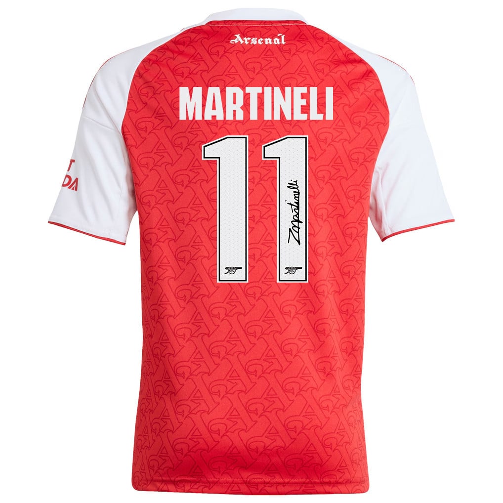 Gabriel Martinelli 11 Signature Arsenal 25/26 Home YOUTH Jersey - White/Red