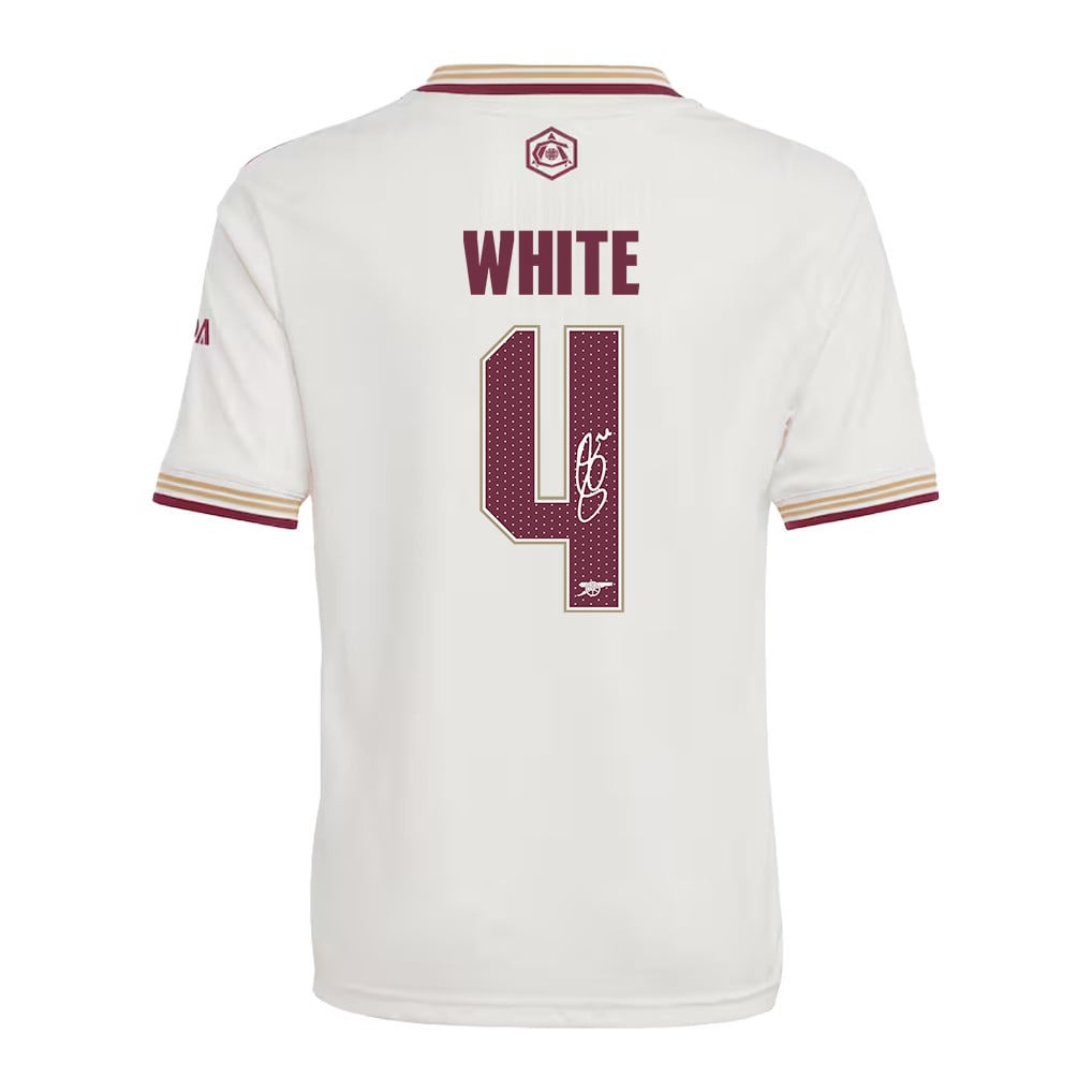 Ben White 4 Signature Arsenal 25/26 Third YOUTH Jersey - Cream