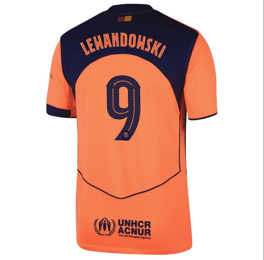 Robert Lewandowski 9 Barcelona 25/26 Third Men Jersey - Orange