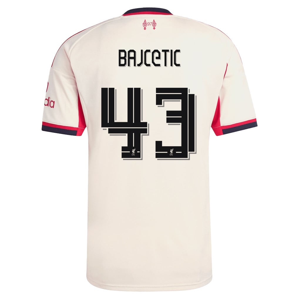 Stefan Bajcetic 43 Liverpool 25/26 Away Men Jersey - Off-white