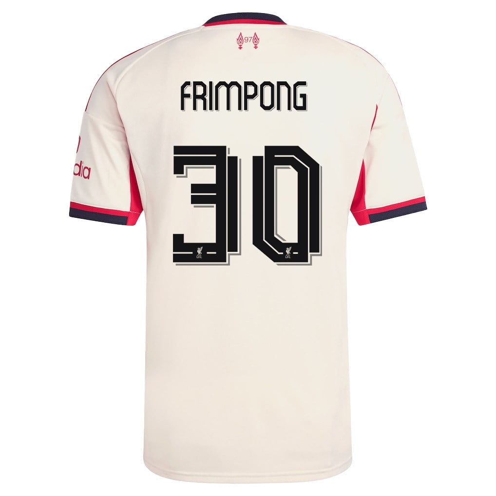 Jeremie Frimpong 30 Liverpool 25/26 Away Men Jersey - Off-white