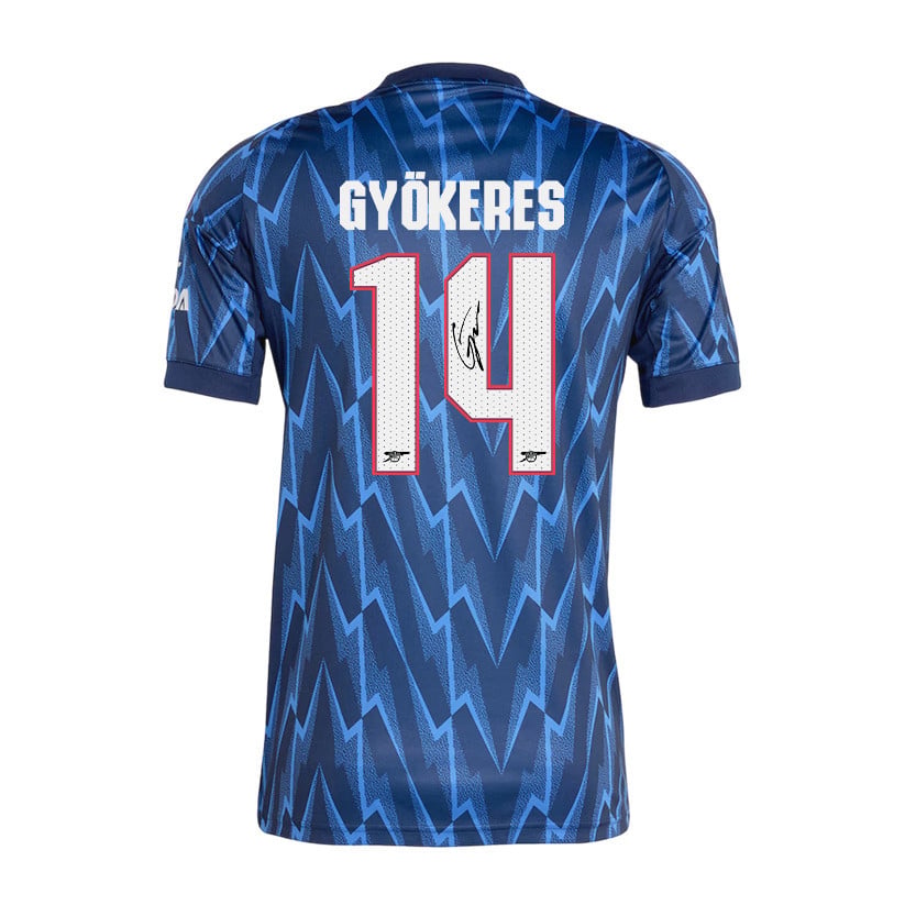 Viktor Gyökeres 14 Signature Arsenal 25/26 Away Men Jersey - Navy Blue