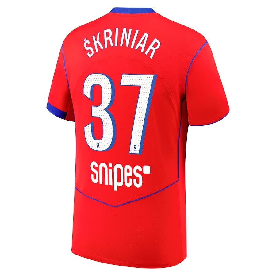 Milan Škriniar 37 Paris Saint-Germain 2025/26 Third Men Jersey - Red
