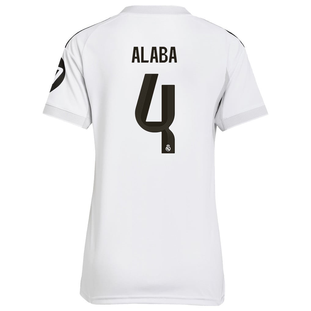 David Alaba 4 Real Madrid 25/26 Home Women Jersey - White