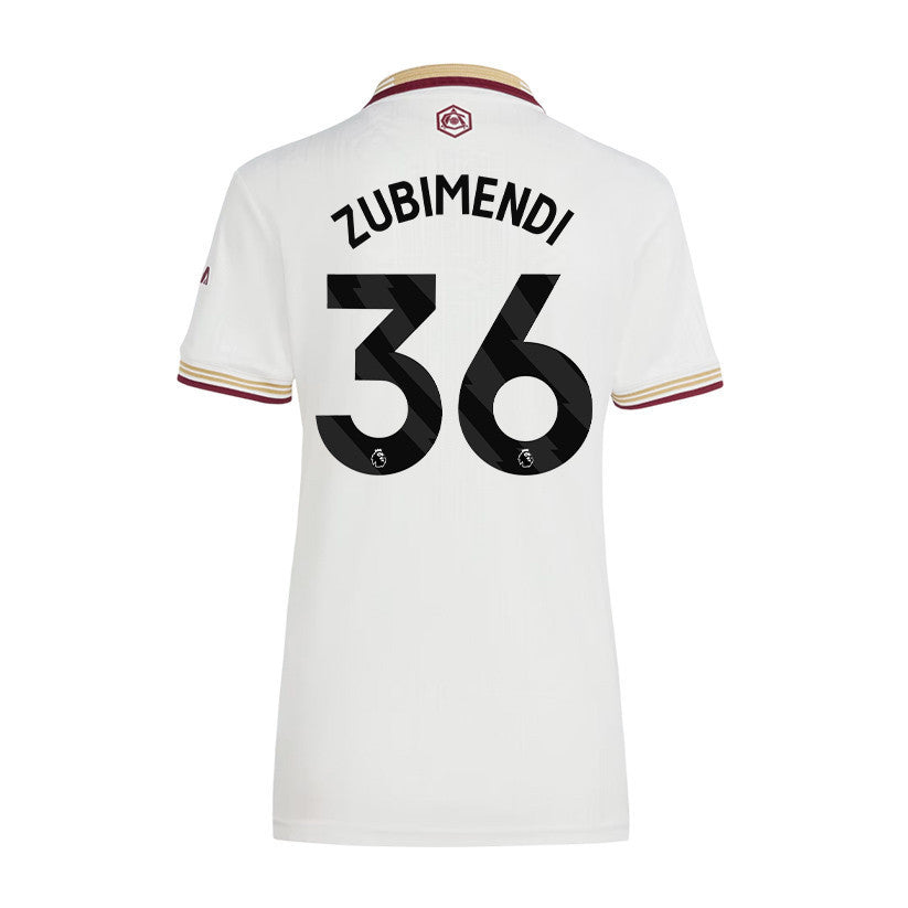 Martin Zubimendi 36 Arsenal 25/26 Third Women Jersey - White