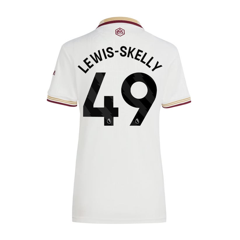 Myles Lewis-Skelly 49 Arsenal 25/26 Third Women Jersey - White