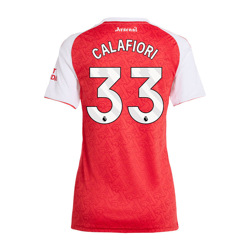 Riccardo Calafiori 33 Arsenal 25/26 Home Women Jersey - Red/White