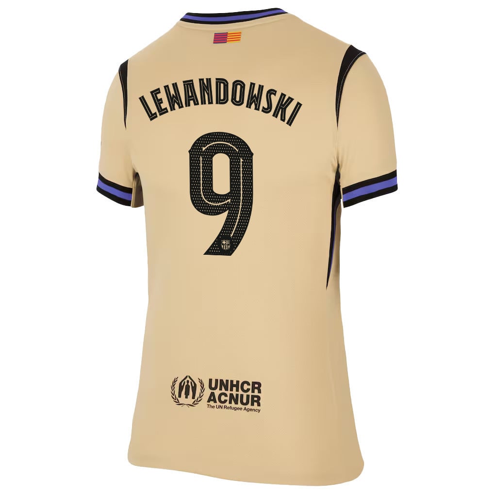 Robert Lewandowski 9 Barcelona 25/26 Away Women Jersey - Yellow