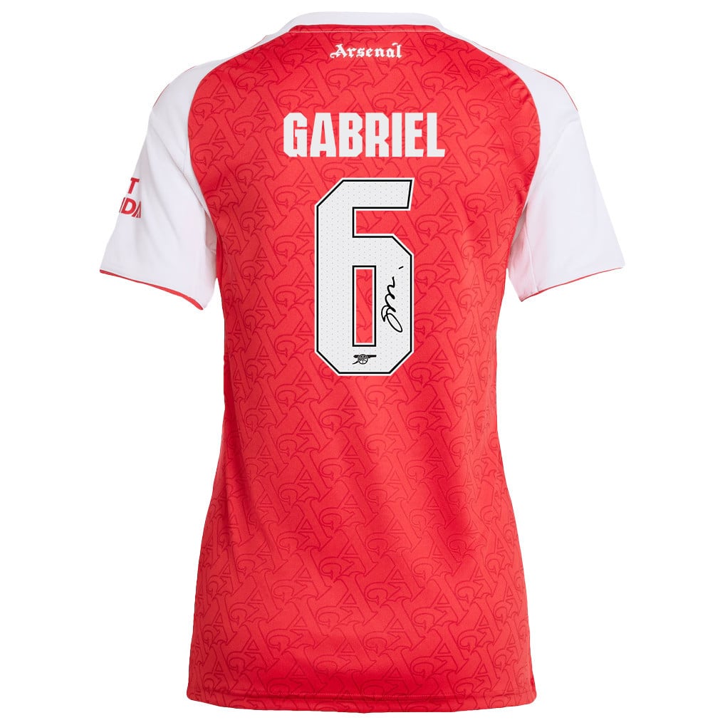 Gabriel Magalhães 6 Signature Arsenal 25/26 Home Women Jersey - White/Red