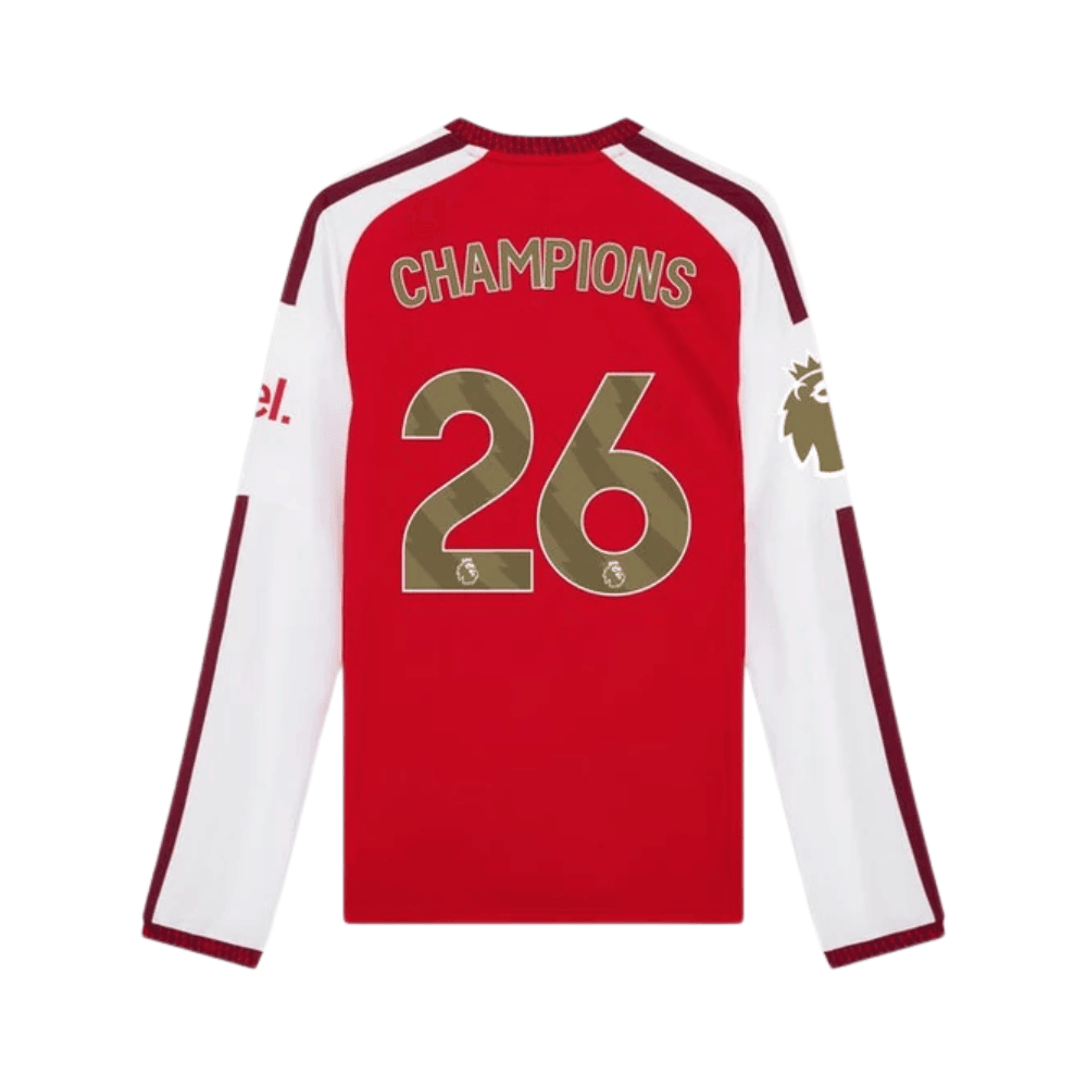 Arsenal 2026/27 Premier League Champions Home Long Sleeve Jersey - Men, Red