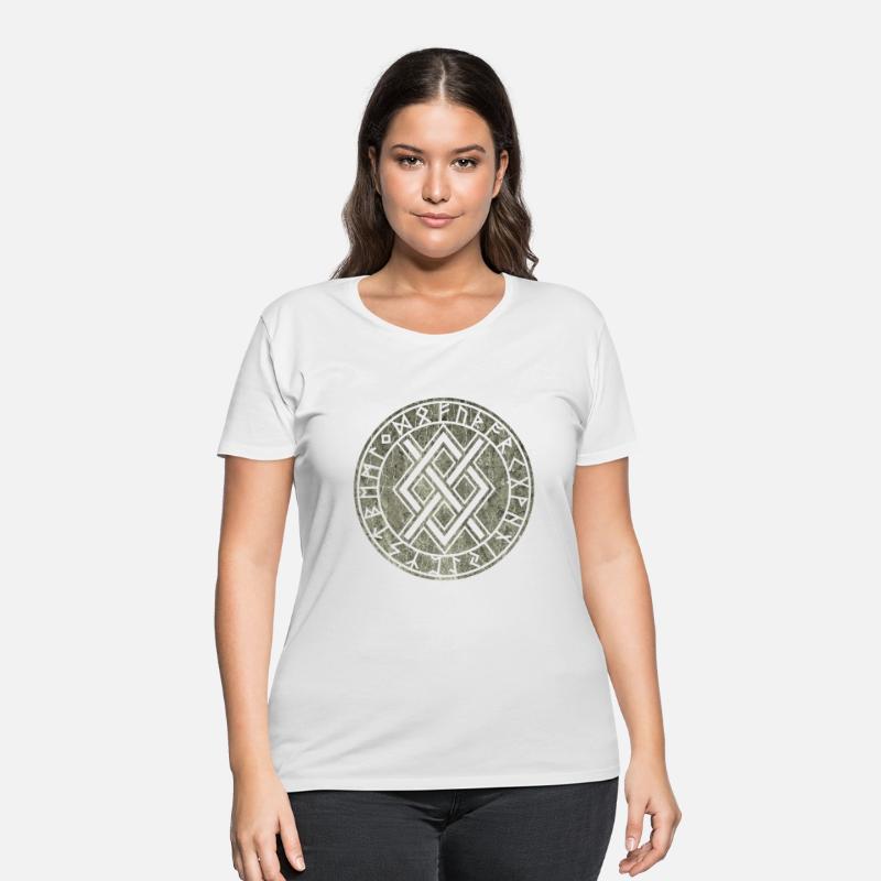 Gungnir Symbol with Elder Futhark Stone Distressed