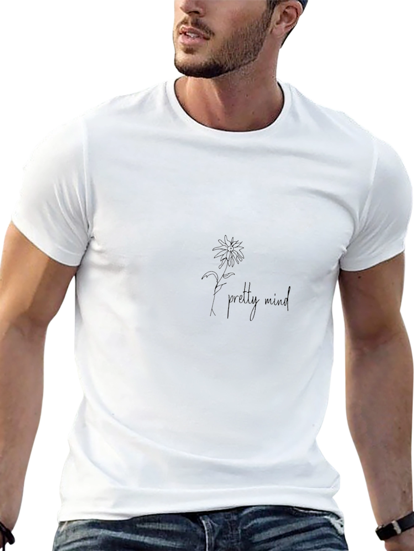 Pretty Mind Daisy Graphic Black Tee
