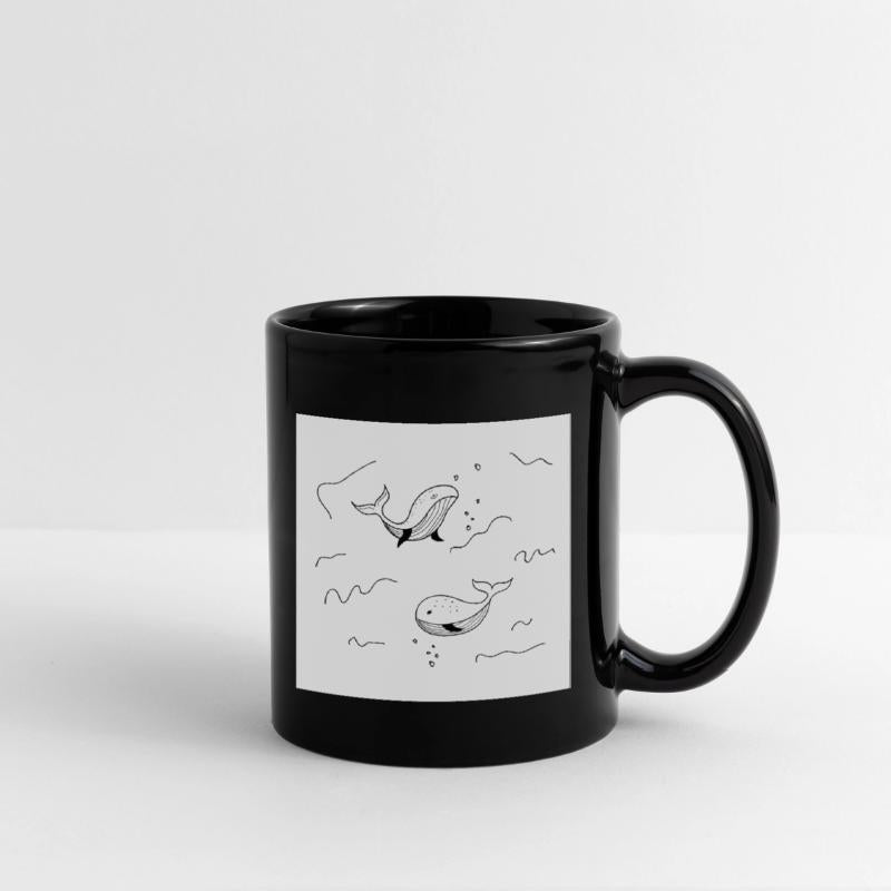 Minimalist Whale Underwater Illustration