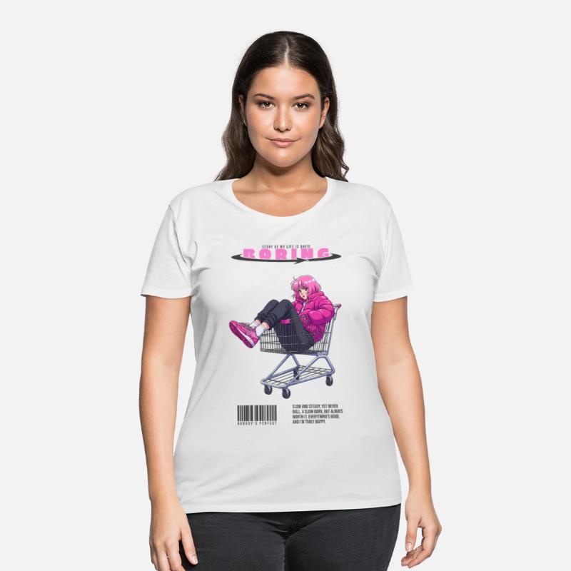 Pink Retro Anime Girl Shopping Cart - Vaporwave Ae